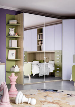 2501V + 8142 - Built-in wooden wardrobe with sliding doors by Giessegi - view 3