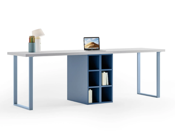 9693H / 9694H - Rectangular wooden Kids writing desk with bookcase by Giessegi - view 2