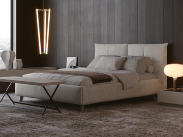 ATELIER - Upholstered leather storage bed by Giessegi - view 2