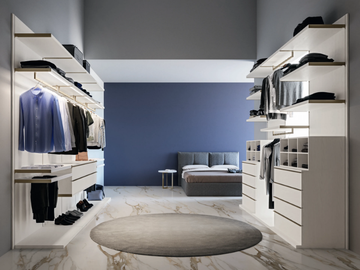 CA11 - Sectional wooden walk-in wardrobe with integrated lighting by Giessegi - view 2