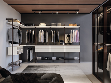 CA01 - Sectional corner wooden walk-in wardrobe by Giessegi - view 2