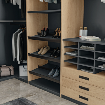 CA07 - Corner sectional wooden walk-in wardrobe by Giessegi - view 3