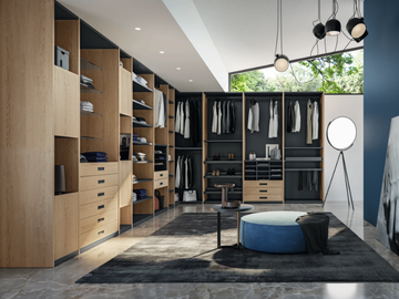 CA07 - Corner sectional wooden walk-in wardrobe by Giessegi - view 2