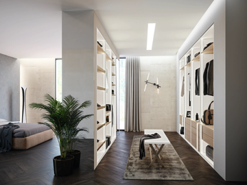 CA09 - Sectional wooden walk-in wardrobe with integrated lighting by Giessegi - view 2