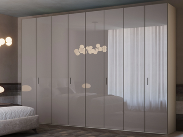 CRISTAL - Built-in wooden wardrobe with coplanar doors by Giessegi - view 2