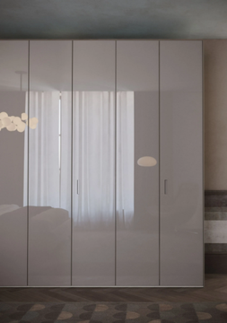 CRISTAL - Built-in wooden wardrobe with coplanar doors by Giessegi - view 3