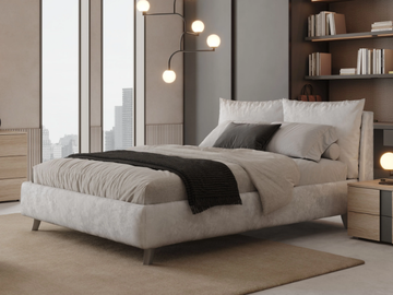 DALTON - Upholstered leather double bed by Giessegi - view 2