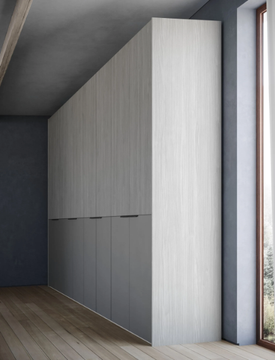 DOUBLE - Built-in wooden wardrobe with coplanar doors by Giessegi - view 3