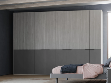 DOUBLE - Built-in wooden wardrobe with coplanar doors by Giessegi - view 2