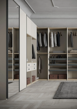 FOUR - Built-in corner wooden wardrobe with sliding doors by Giessegi - view 3
