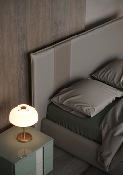 GINGER - Upholstered leather storage bed by Giessegi - view 3