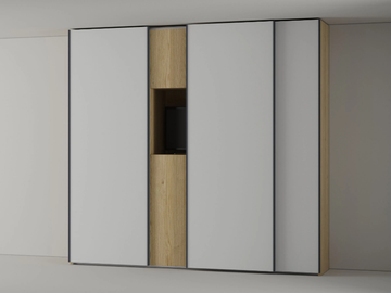 HIDE - Built-in wooden wardrobe with sliding doors by Giessegi - view 2