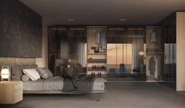 JERRY - Built-in wooden wardrobe with coplanar doors by Giessegi - view 3