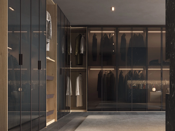 JERRY - Built-in wooden wardrobe with coplanar doors by Giessegi - view 2