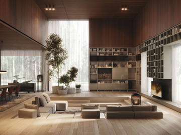 LV 700 - Open Corner bookcase by Giessegi - view 2
