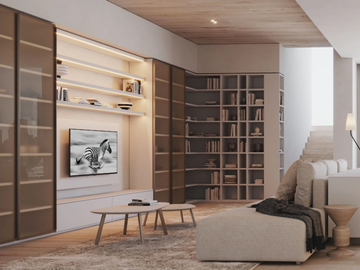LV704 - Corner open bookcase by Giessegi - view 2