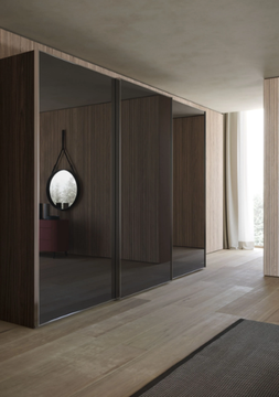 MASTER D - Mirrored built-in wooden wardrobe and sliding doors by Giessegi - view 3