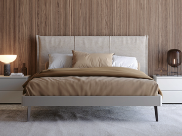 NARA - Wooden storage bed with upholstered headboard by Giessegi - view 2