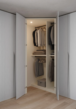 NEW ZENIT - Corner wooden wardrobe with coplanar doors by Giessegi - view 3