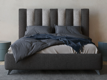 RIVER - Fabric storage bed with upholstered headboard by Giessegi - view 2