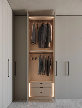 SAKS - Corner wooden wardrobe with coplanar doors by Giessegi - view 3