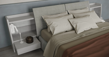 SOFFIO - Leather storage bed by Giessegi - view 3