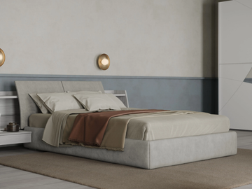 SOFFIO - Leather storage bed by Giessegi - view 2