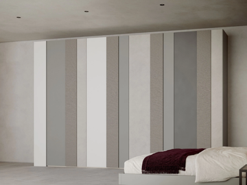 UNO - Built-in wooden wardrobe with coplanar doors by Giessegi - view 2