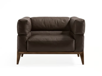 AGO - Leather armchair with armrests by Giorgetti - view 3