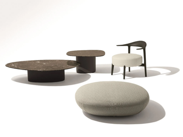 GALET - Fabric pouf with removable lining by Giorgetti - view 3