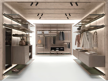 REIWA - Sectional ash walk-in wardrobe with integrated lighting by Giorgetti - view 2