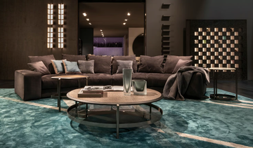 SKYLINE - Sectional curved fabric sofa by Giorgetti - view 3
