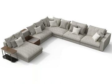 SKYLINE - Corner modular fabric sofa with chaise longue by Giorgetti - view 2