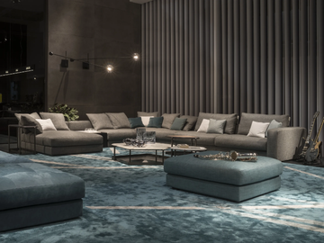 SKYLINE - Corner modular fabric sofa with chaise longue by Giorgetti - view 3