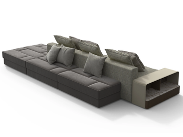 SKYLINE - Sectional fabric sofa with integrated magazine rack by Giorgetti - view 2