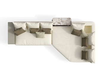 SKYLINE - Modular sectional leather sofa with chaise longue by Giorgetti - view 3