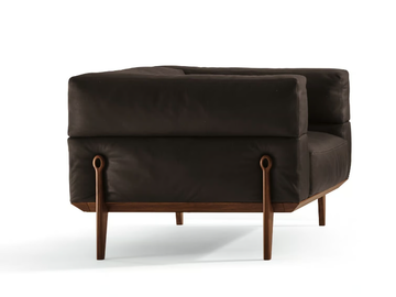 AGO - Leather armchair with armrests by Giorgetti - view 2