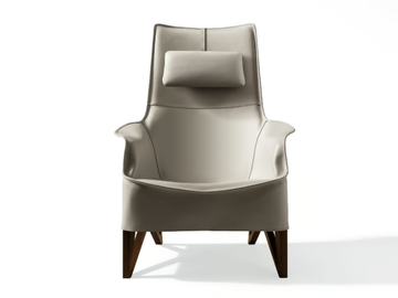 MOBIUS - Tanned leather armchair with headrest by Giorgetti - view 2