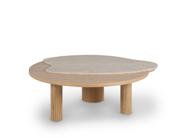 BORDEIRA - Oak and Travertine marble coffee table by Greenapple - view 2