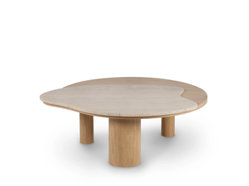 BORDEIRA - Oak and Travertine marble coffee table by Greenapple - view 3