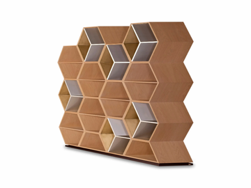 HOBART - Open freestanding wood veneer bookcase by Greenapple - view 3