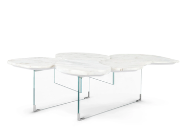 INFINITY - Calacatta marble and glass coffee table by Greenapple - view 2