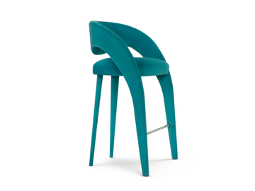 LAURENCE - High upholstered stool with footrest by Greenapple - view 2