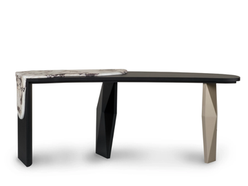MENIR - Wood veneer and Calcatta marble console table by Greenapple - view 3