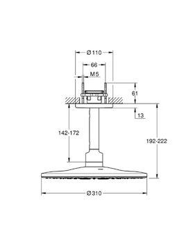 RAINSHOWER SMARTACTIVE 310 - Ceiling mounted 2-spray rain shower by Grohe - view 3