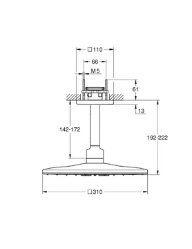 RAINSHOWER SMARTACTIVE 310 - 2-spray rain shower by Grohe - view 3