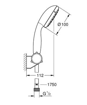 TEMPESTA 100 - Wall-mounted 2-spray handshower with bracket by Grohe - view 3