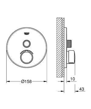 SMARTCONTROL - Shower mixer with plate by Grohe - view 3