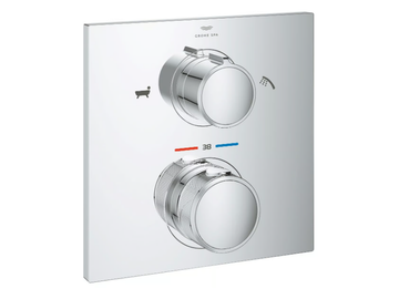 ALLURE NEW - Wall-mounted thermostatic bathtub mixer with plate by Grohe - view 2