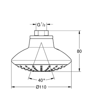 EUPHORIA 110 MONO - Adjustable 1-spray overhead shower by Grohe - view 3